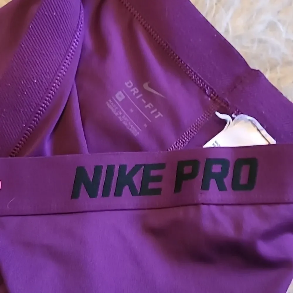Nike pro womens polyester‎ purple workout ankle length tights size medium